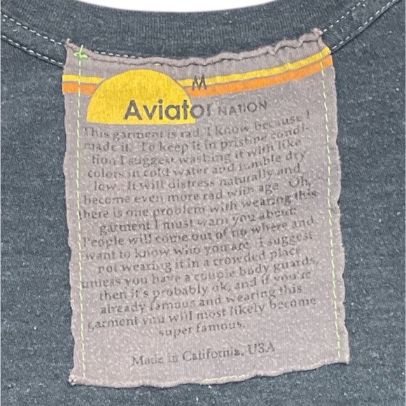 Aviator Nation Boyfriend Charcoal Tee with Rainbow 🌈 - Picture 3 of 4